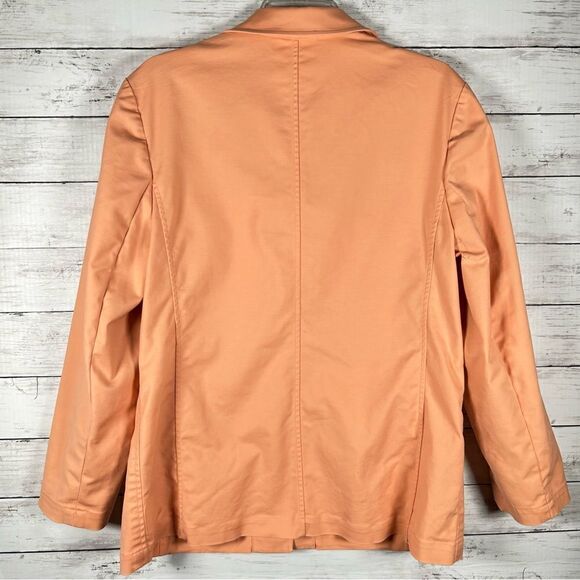 Talbots Twill Cotton Stretch Collared Salmon Unlined Jacket 14 - Picture 3 of 9